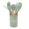 Axyaa Silicone Kitchen Utensils Set with Wooden Handle