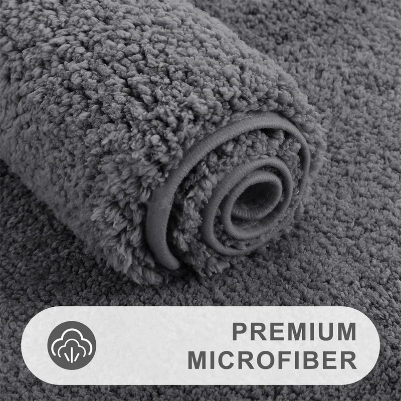Axyaa Shaggy Soft Bath Rug Mat - Absorbent, Non Slip, Machine Washable