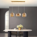 Axyaa Italian Glass Chandelier Modern Minimalist Design Hanging Light for Restaurant, Bar, Bedroom