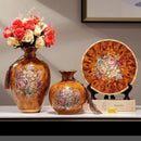 Axyaa Ceramic Vase Set - Retro European American Style Home Decor Craft Ornament