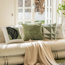 Embroidered Green Cushion Covers 45X45 - Axyaa Plush Throw Pillow for Sofa Décor