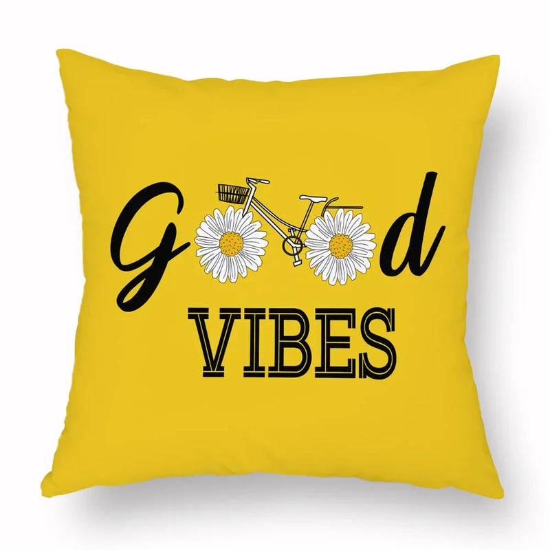Axyaa Yellow Daisy Peach Skin Pillowcase