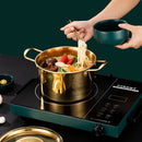 Axyaa Stainless Steel Gold Saucepan with Cover, Induction Cooker Compatible