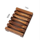 Bamboo Soap Holder by Axyaa: Bathroom Storage Rack & Drain Tray Organizer
