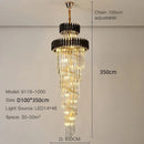 Axyaa Luxury Modern Crystal Chandelier - Black/Gold Loft Lighting Fixture