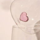 Axyaa Pink Heart Glass Cup: Lovely Gift for Lovers, Breakfast Milk, Latte & Coffee