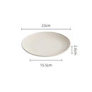 Axyaa Beige Striped Ceramic Plate Set for Molecular Cuisine and Dining