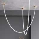 Axyaa Silicone Hose Chandelier: Minimalist 360 Degree LED Lighting for Living Room & Dining Area