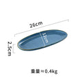 Axyaa Retro Oval Ceramic Sushi Plate Set | Restaurant Tableware for Molecular Cuisine
