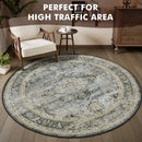 Axyaa Retro Bohemian Round Living Room Carpet - Fashionable & High-end Home Decor