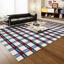 Axyaa Pink Plaid Carpet: Modern Minimalist Large Area Rug for Stylish Home Decor