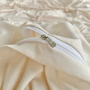 Axyaa Solid Twist Flowers 3D Pinch Pleated King Size Duvet Cover Set