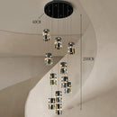Axyaa Modern Spiral Staircase Pendant Light Crystal Restaurant Creative Minimalist