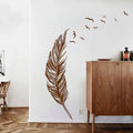 Axyaa Carved Feather Wall Stickers - Home Decor Self Adhesive Living Room Decals