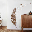 Axyaa Carved Feather Wall Stickers - Home Decor Self Adhesive Living Room Decals