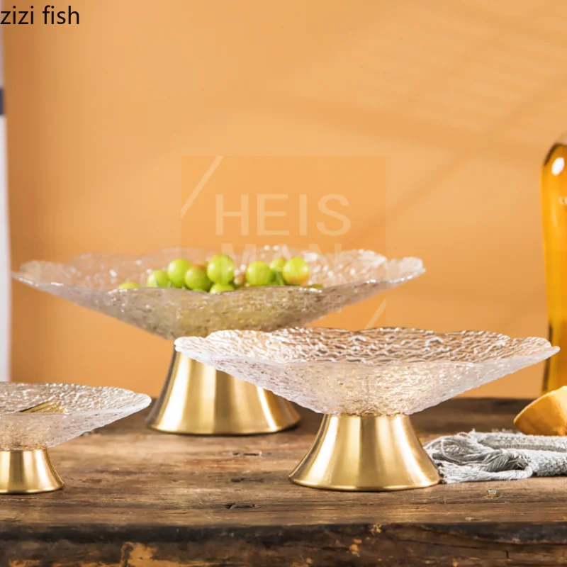 Axya Glass Plates Salad Bowl Cake Stand Dessert Bowl Dim Sum Dish Tray