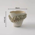 Axyaa Ceramic Wreath Edge Vase for Floral Arrangement and Room Decoration