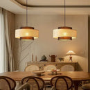 Axyaa Handmade Rattan Chandelier LED Pendant Lamp for Home Decor