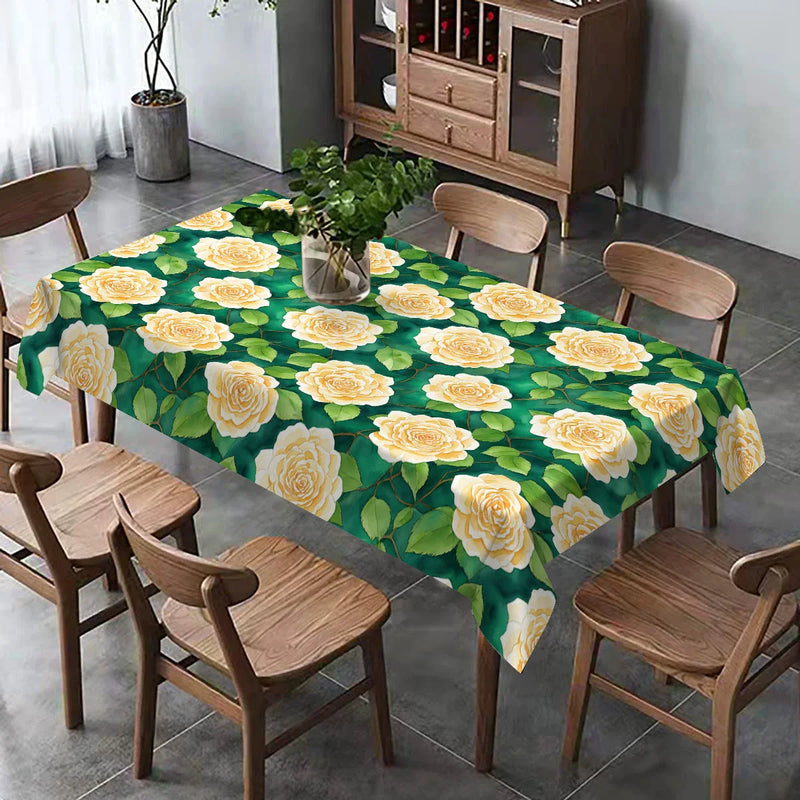 Axyaa Floral Waterproof Tablecloth for Home Decor