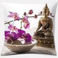 Buddha Zen Stone Flower Pillow Case for Home Office Decor Sofa Cushion Cover.