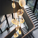 Axyaa Nordic Stair Chandelier Living Room Bedroom Dining Pendant Ceiling Light