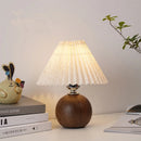 Axyaa Ceramic Pleated Table Lamp - Nordic Retro Bedside Decoratives