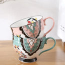 Hand-painted Ceramic Oatmeal Mug, Large Capacity Tea & Coffee Cup by Axyaa
