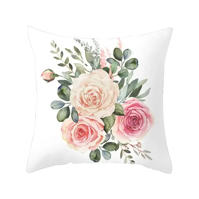 Axyaa Plant Flower Printed Pillow Case for Sofa & Home Decoration