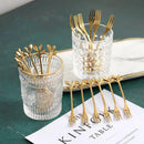 Axyaa Stainless Steel Leaf Fruit Fork Set