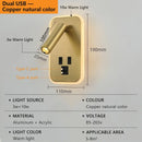 Axyaa Rotatable LED Wall Lamp with USB Charging & Switch - Bedroom Spotlight