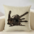 Axyaa Nordic Dog Decorative Cushion Cover 45x45cm, Linen Sofa Pillow Cover