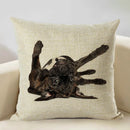 Axyaa Nordic Dog Decorative Cushion Cover 45x45cm, Linen Sofa Pillow Cover