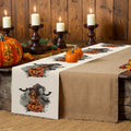 Axyaa Halloween Dog Pumpkin Head Table Runner for Farmhouse Dining