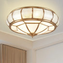 Axyaa Nordic Copper Ceiling Light Glass Lampshade Retro Loft Fixture