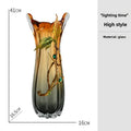 Axyaa Enamel Color Crystal Glass Vase, High-End Transparent Glass, Elegant Living Room Decor