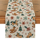 Axyaa Christmas Tree Table Runner - Rustic Dining & Party Decor