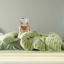 Axyaa Autumn/Winter Rabbit Fleece 4-Piece Bedding Set
