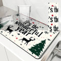 Axyaa Christmas Tree Deer Absorbent Dish Drying Mat
