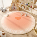Axyaa Fluffy Geometric Love Carpet for Kids Room, Soft Anti-Slip Rug for Living Room