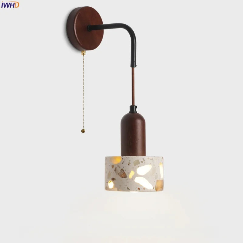 Axyaa Wabi Sabi Terrazzo LED Wall Lamp Pull Chain Switch Stair Light