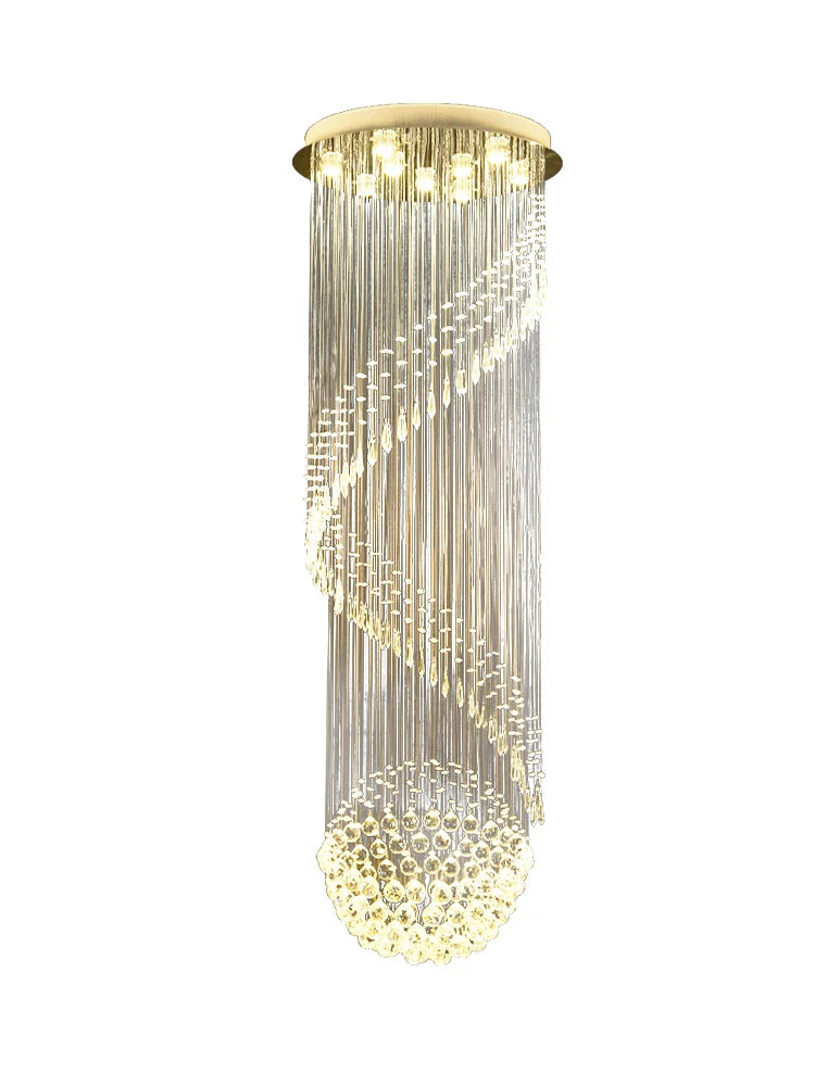 Axyaa Crystal Chain Pendant Light Chandelier for Living Room Staircase