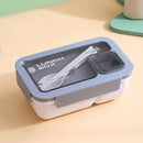 Axyaa 4-Grid Leakproof Bento Lunch Box with Tableware - Portable and Microwave-Safe