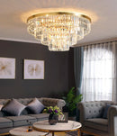 Axyaa Gold LED Crystal Ceiling Light for Modern Living Room & Bedroom