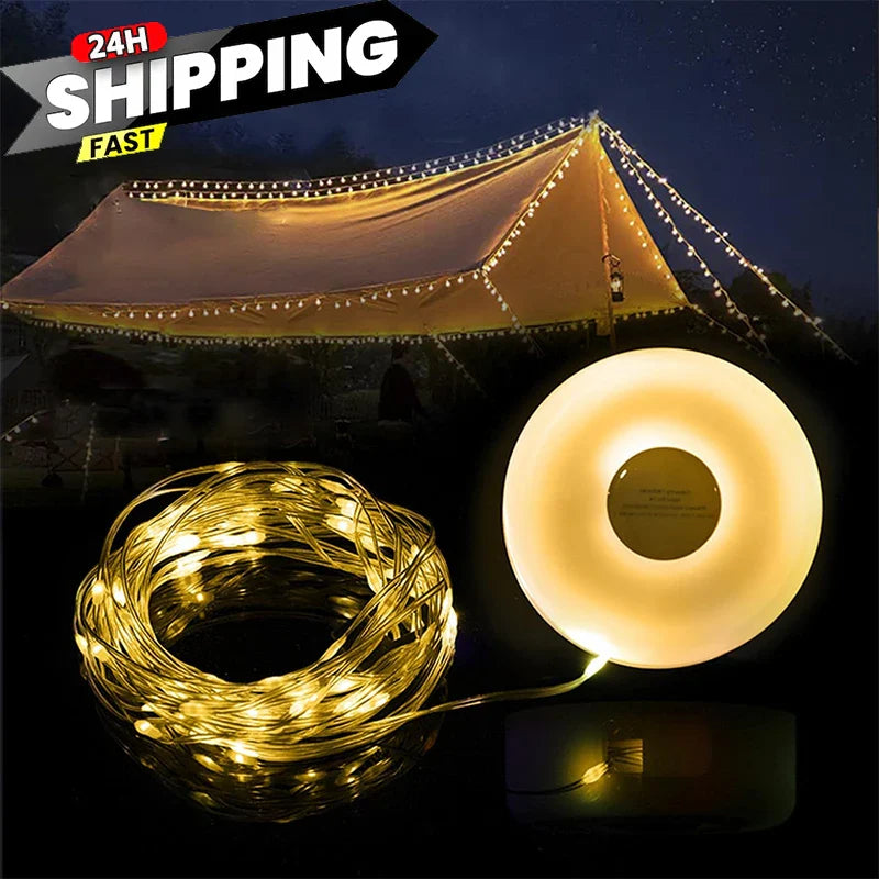 Axyaa 8M LED Camping Light Strip for Outdoor Garden Tent Room