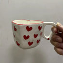 Axya™ Heart Design Ceramic Coffee Mug Set - Valentine's Day