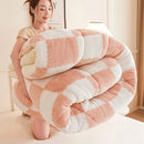 Axyaa Thickened Coral Fleece Checkerboard Queen Size Winter Blanket