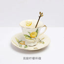 Axyaa European Lemon Ceramic Dinner Plate Set for Home Dining
