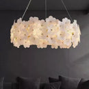 Axyaa Glass Petal Chandelier Cream Style Dining Room Lamp