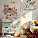 Axyaa Cloud Rain Geometry Triangles PVC Tile Sticker for Home Decor