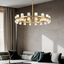 Axyaa Crystal Metal LED Pendant Light for Vintage Living Room Atmosphere